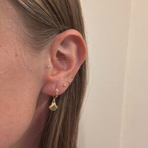 The Clara Sterling silver s925 gold clam Nantucket cape cod hoop earrings